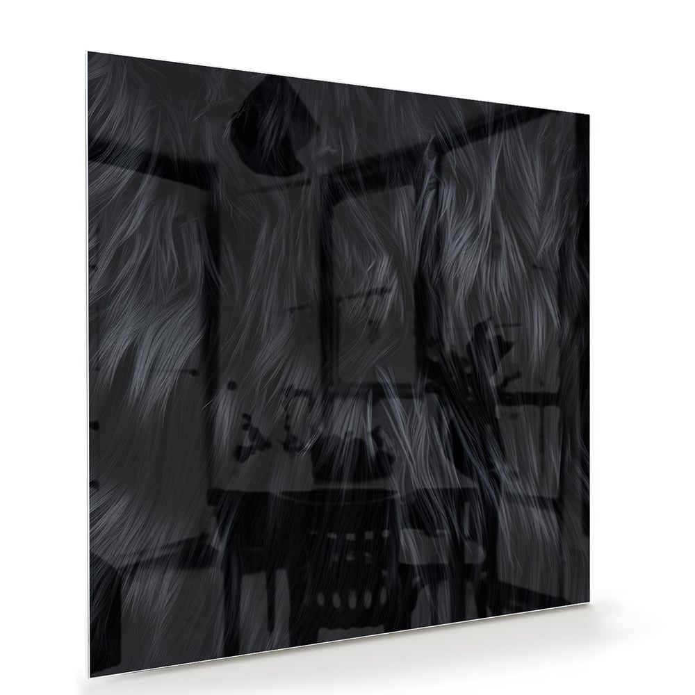 Schwarzes Glasbild mit abstraktem Muster – Glasbild aus Sicherheitsglas, Größe 100x70