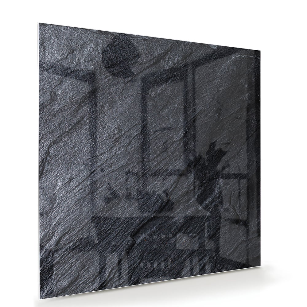 Stilvolles Glasbild mit abstrakter Schwarz-Weiß-Textur – Glasbild aus Sicherheitsglas, Größe 100x70