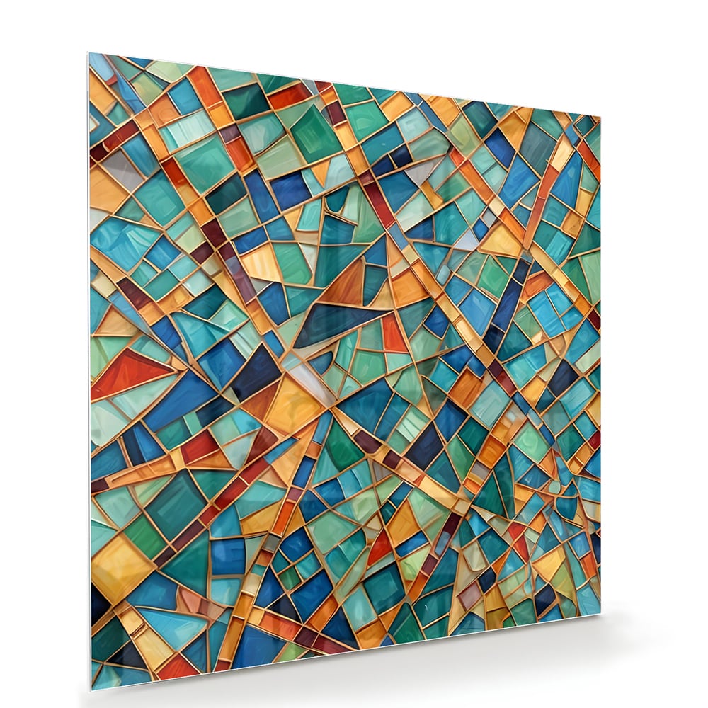 Farbenfrohes abstraktes Glasbild für Ihr Interieur – Glasbild aus Sicherheitsglas, Größe 100x70