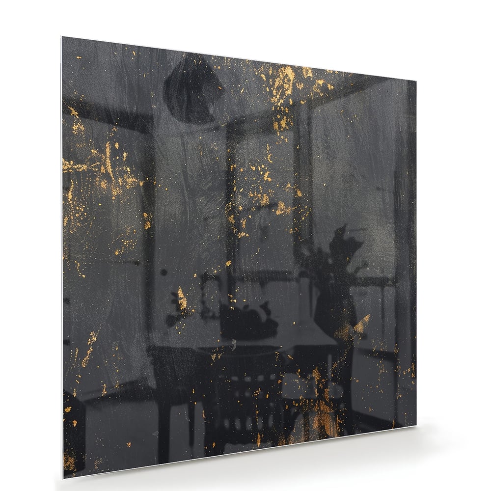 Stilvolles Glasbild mit goldenen Akzenten – Glasbild aus Sicherheitsglas, Größe 100x70