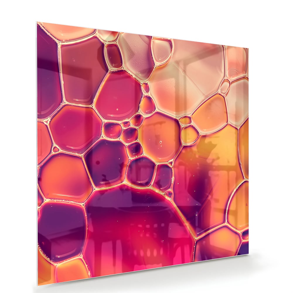 Abstraktes Glasbild in warmen Farben – Glasbild aus Sicherheitsglas, Größe 100x70