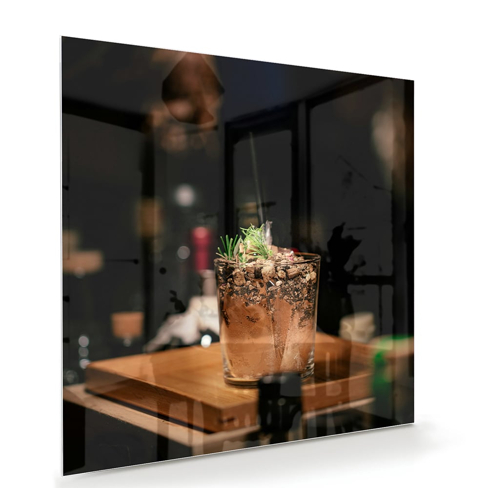Stilvolles Glasbild mit einem Cocktail – Glasbild aus Sicherheitsglas, Größe 100x70