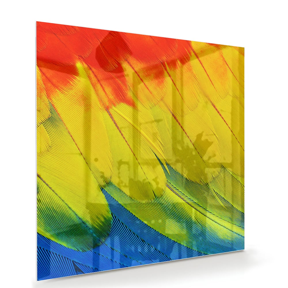 Farbenfrohes Glasbild mit abstrakten Wellen – Glasbild aus Sicherheitsglas, Größe 100x70