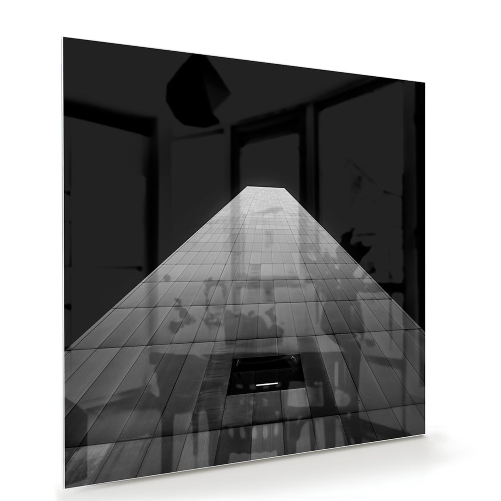 Minimalistisches Glasbild mit Lichteinfall – Glasbild aus Sicherheitsglas, Größe 100x70