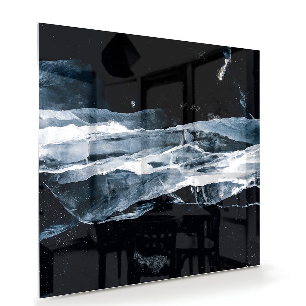 Abstraktes Glasbild für den Innenraum bei Nacht – Glasbild aus Sicherheitsglas, Größe 100x70