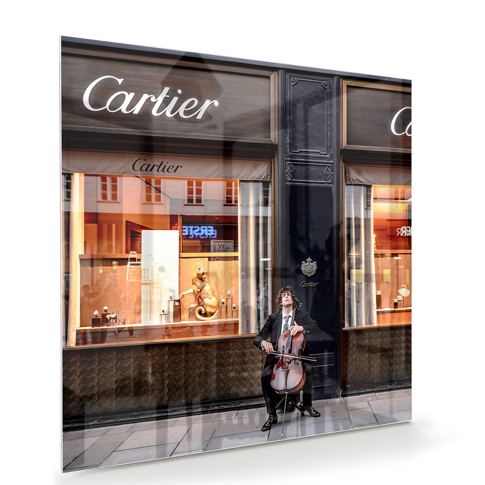 Luxuriöses Cartier-Glasbild für Ihr Interieur – Glasbild aus Sicherheitsglas, Größe 100x70