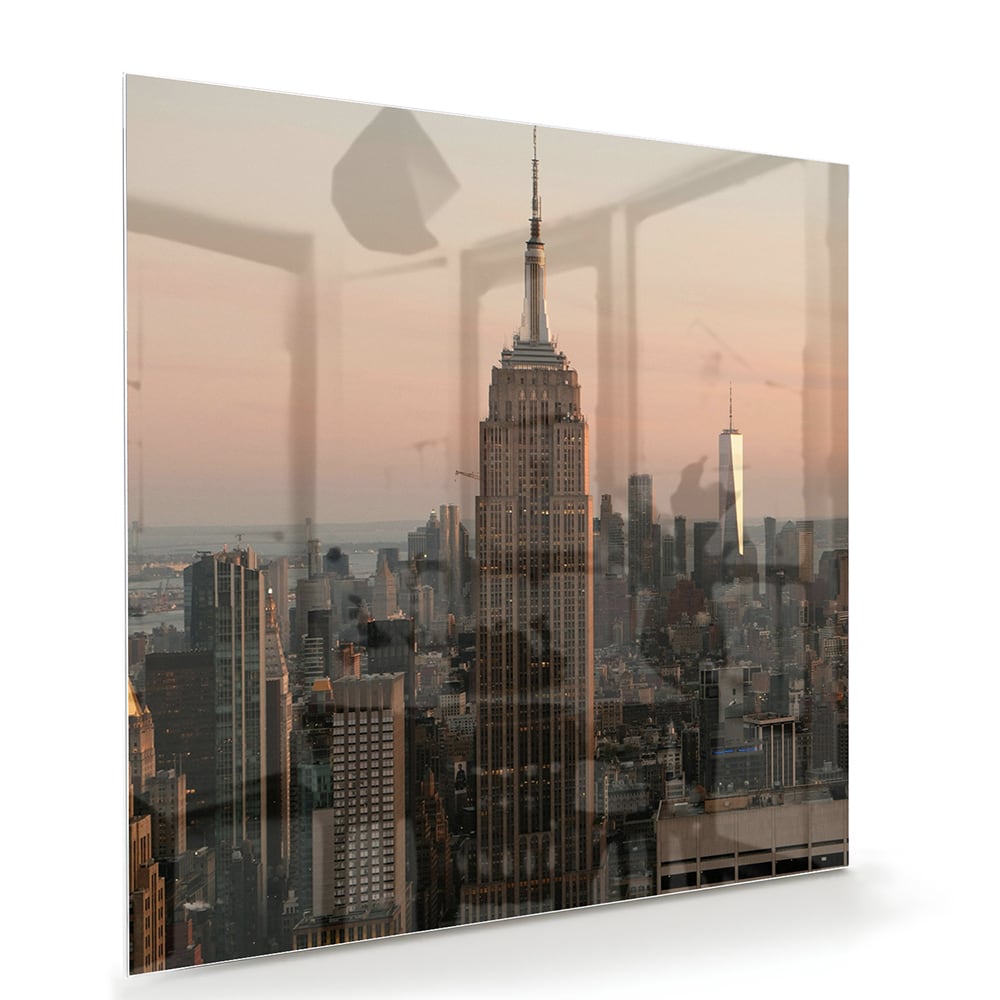 Glasbild mit dem Empire State Building – Glasbild aus Sicherheitsglas, Größe 100x70