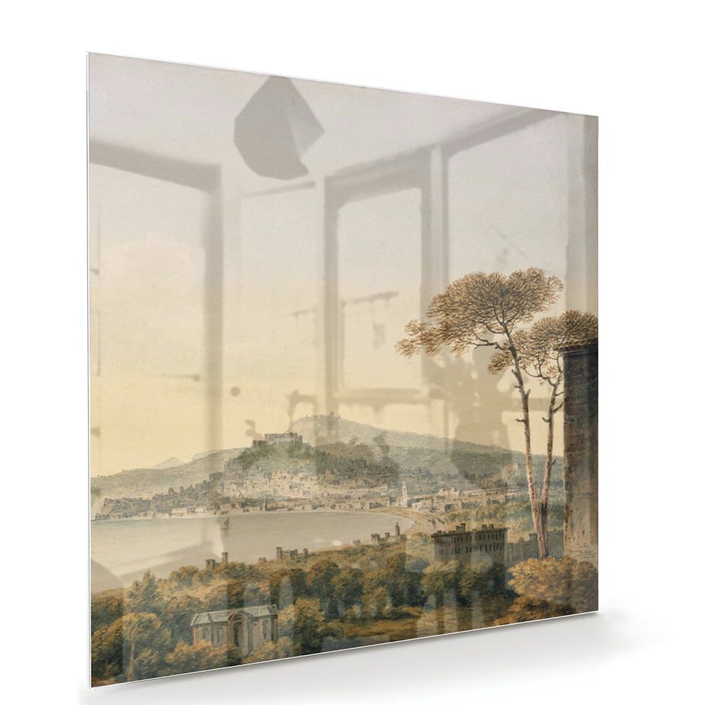 Rustikales Glasbild mit Berglandschaft – Glasbild aus Sicherheitsglas, Größe 100x70