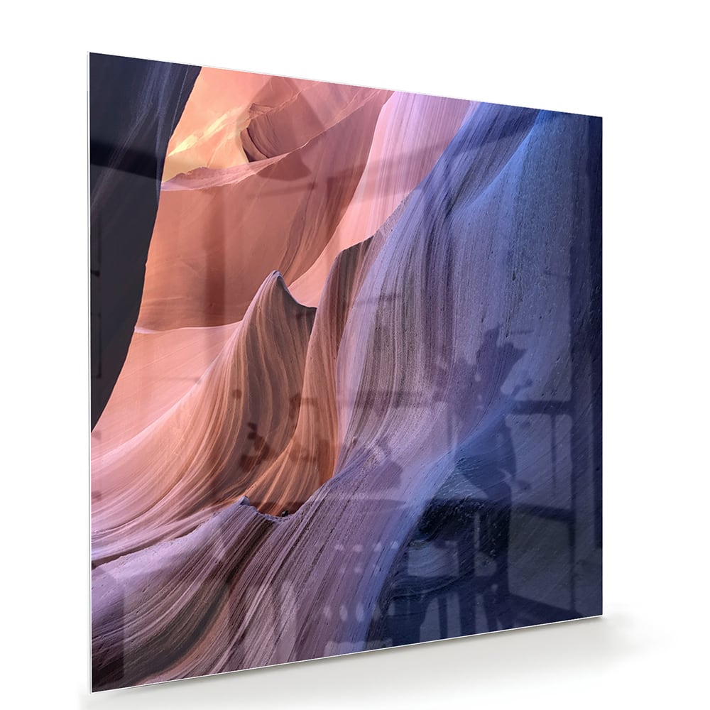Abstraktes Glasbild mit warmen Farbtönen – Glasbild aus Sicherheitsglas, Größe 100x70