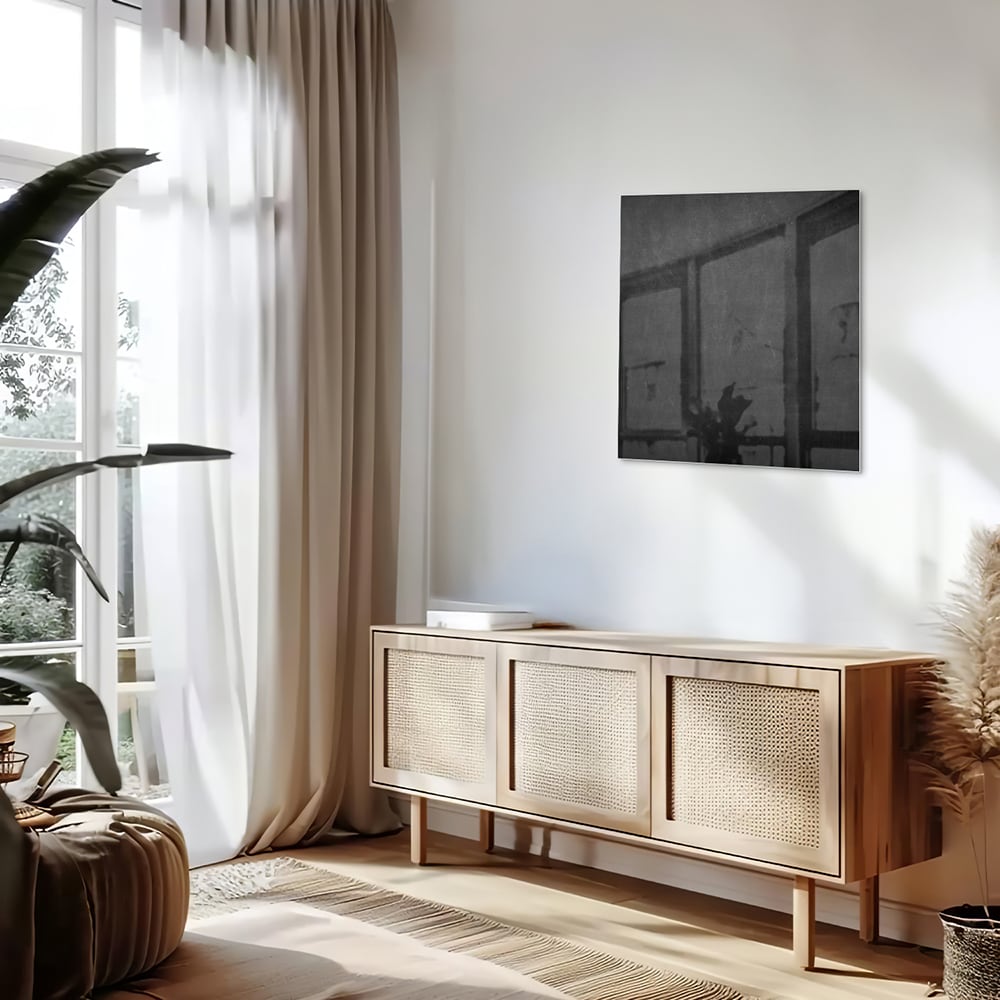 Elegantes schwarzes Glasbild für stilvolle Innenräume – Glasbild aus Sicherheitsglas, Größe 120x60