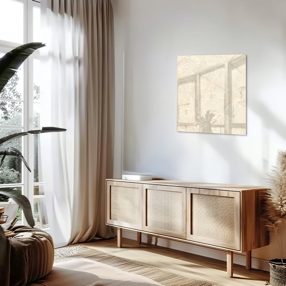 Elegantes Glasbild mit Marmormotiv – Glasbild aus Sicherheitsglas, Größe 120x60