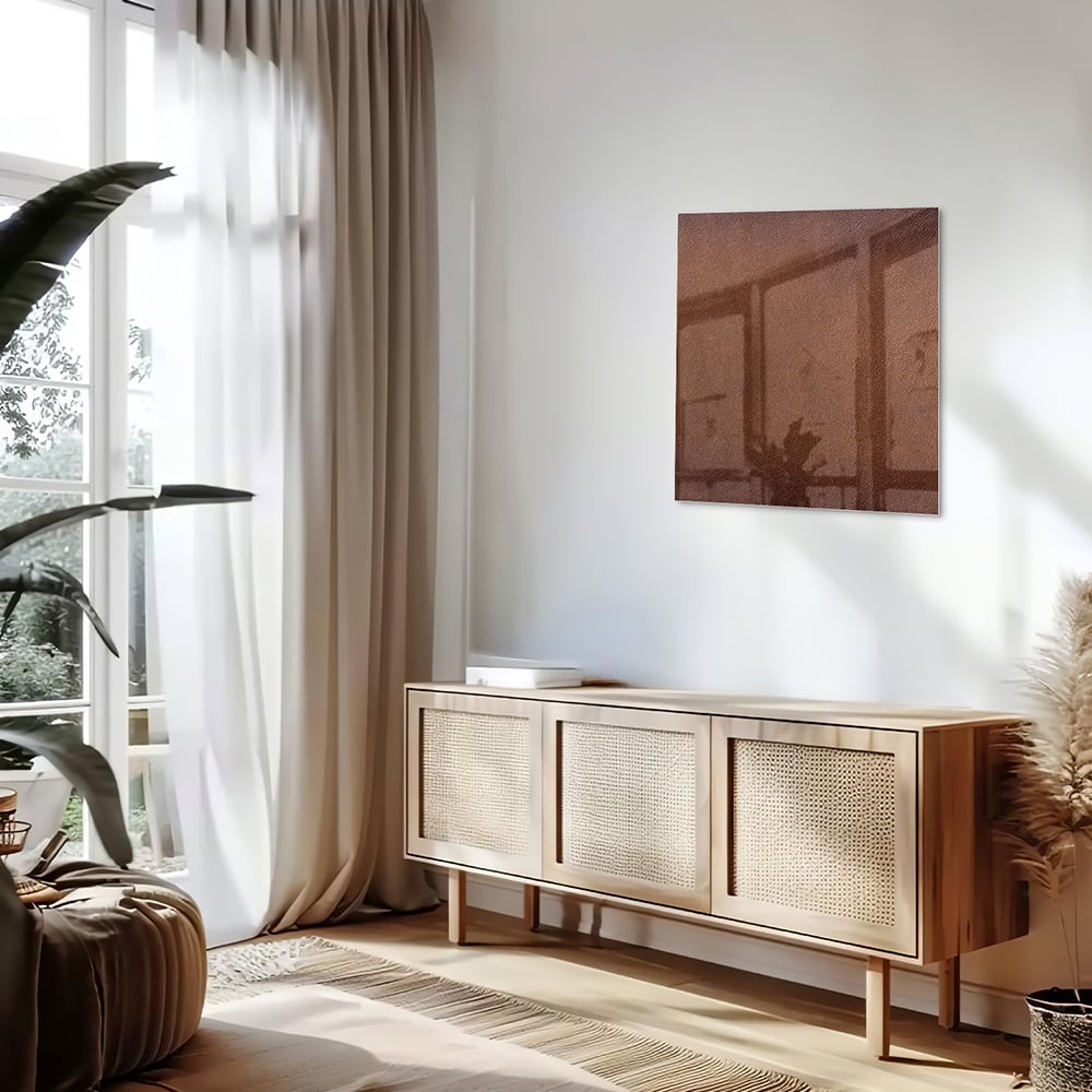 Elegantes Glasbild in Erdtönen – Glasbild aus Sicherheitsglas, Größe 120x60