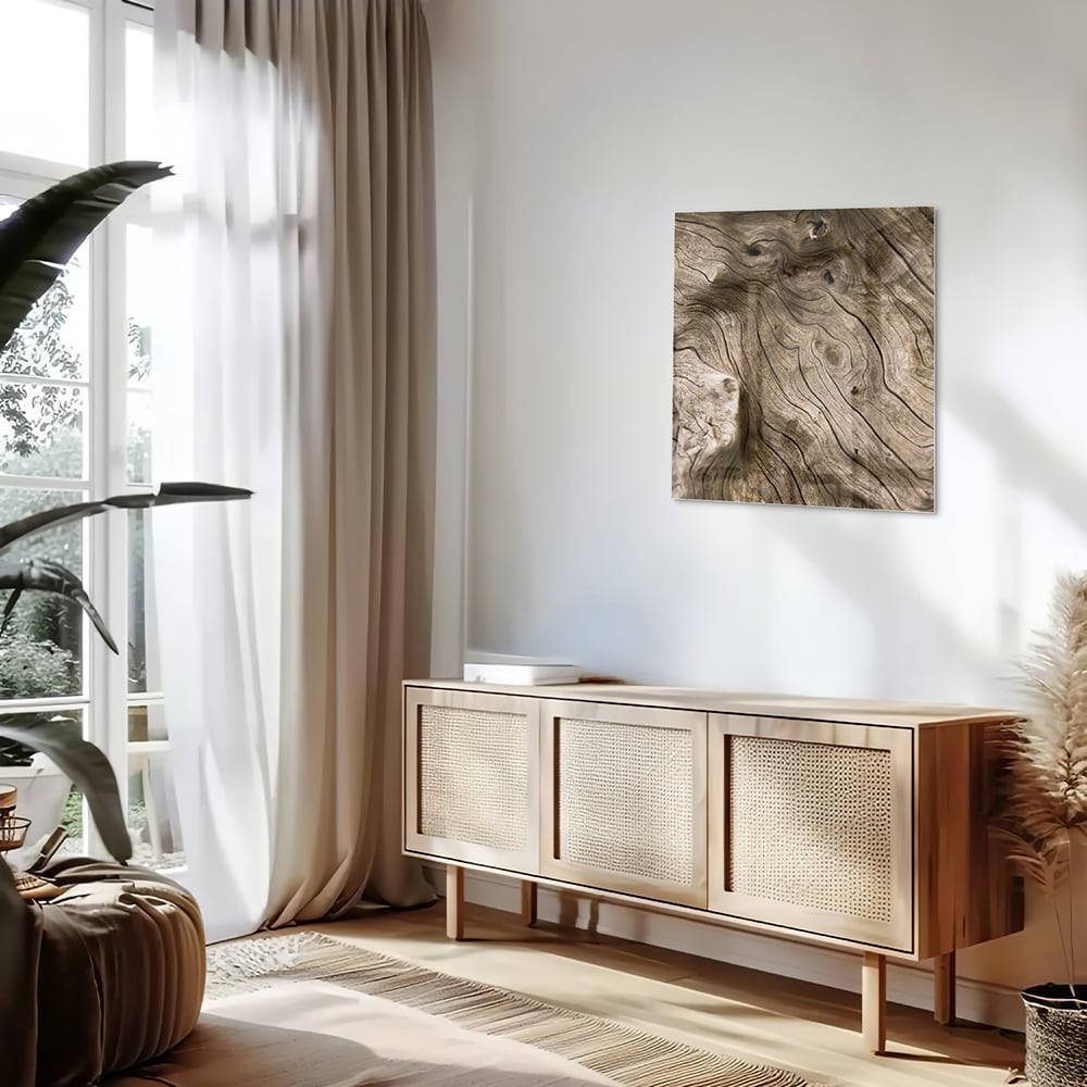 Glasbild mit Holzmaserung – Glasbild aus Sicherheitsglas, Größe 120x60