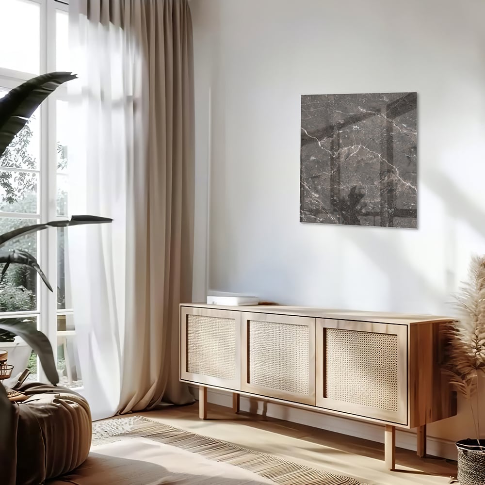 Elegantes Glasbild mit Marmordesign – Glasbild aus Sicherheitsglas, Größe 120x60