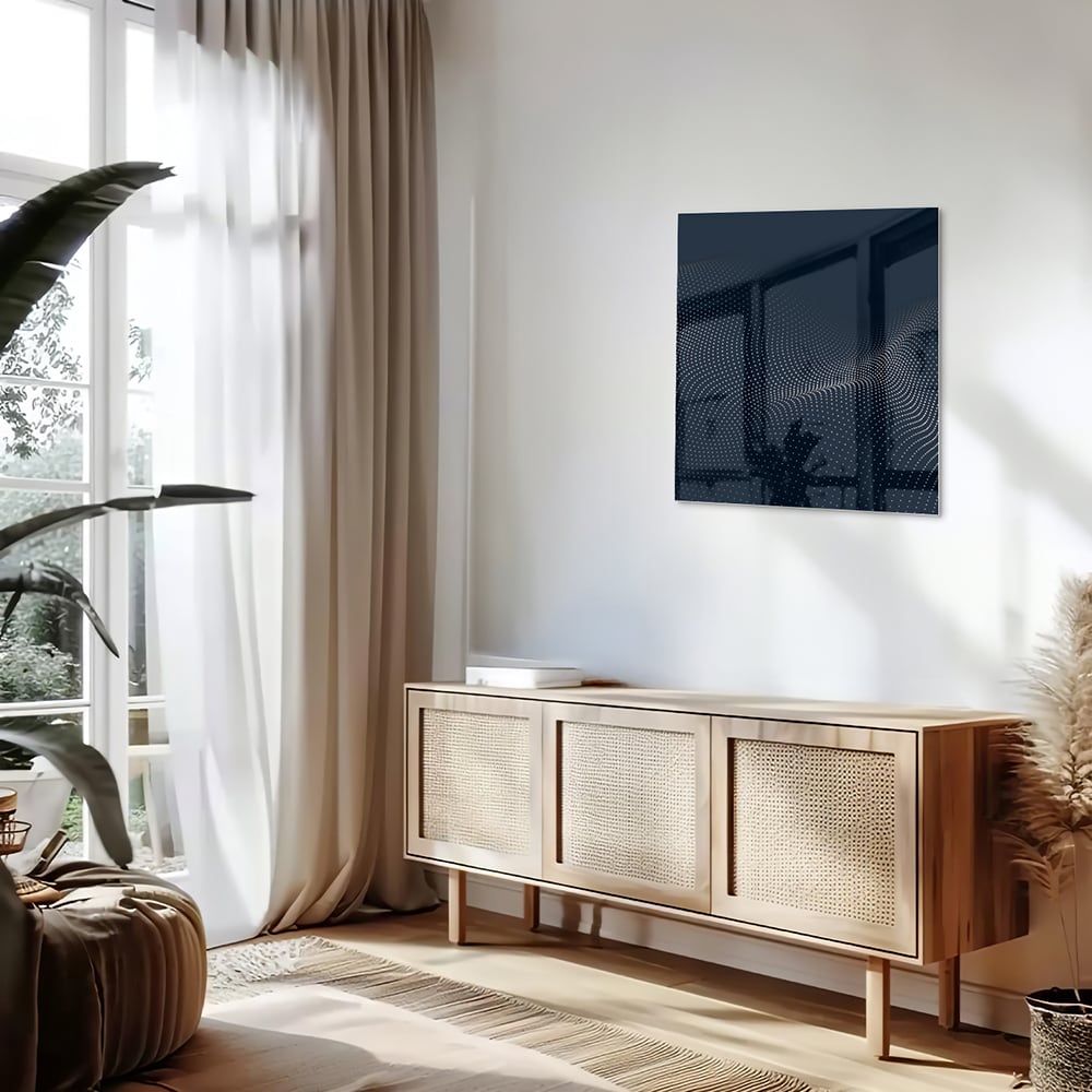 Modernes Glasbild in Tiefblau – Glasbild aus Sicherheitsglas, Größe 120x60