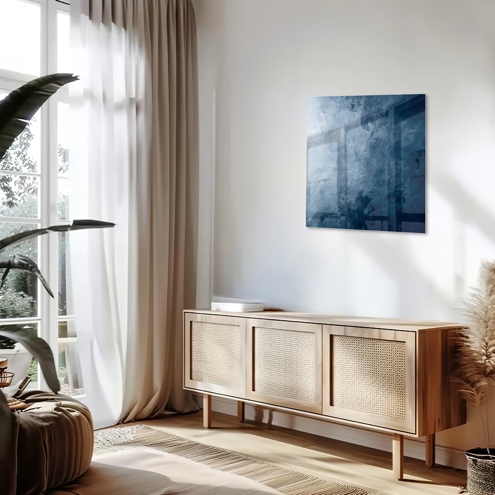 Königsblaues Glasbild – verschiedene Größen – Glasbild aus Sicherheitsglas, Größe 120x60