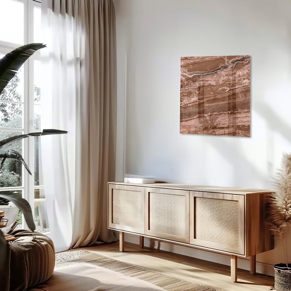 Einzigartiges Glasbild in Erdtönen – Glasbild aus Sicherheitsglas, Größe 120x60