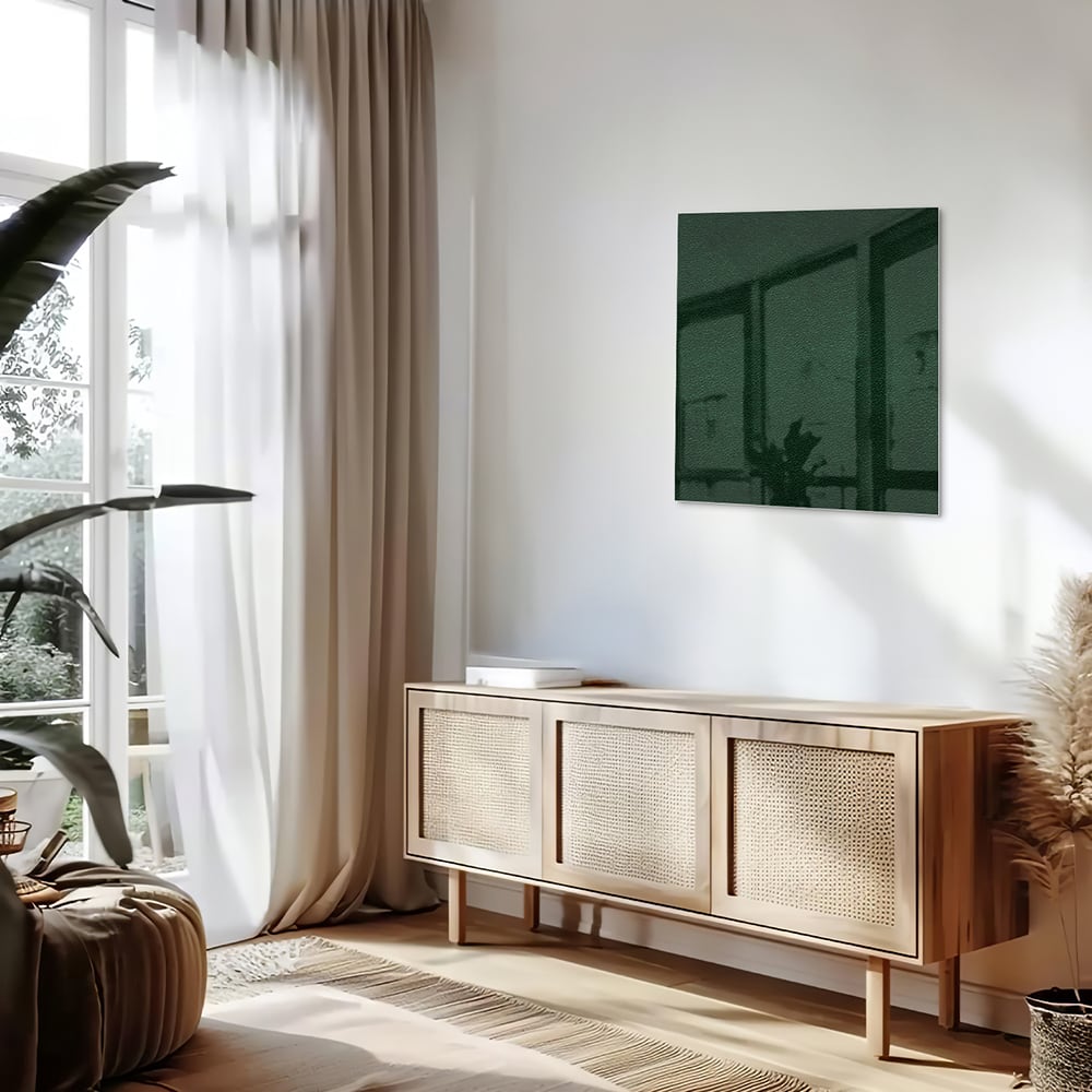 Minimalistisches grünes Glasbild für moderne Einrichtungen – Glasbild aus Sicherheitsglas, Größe 120x60