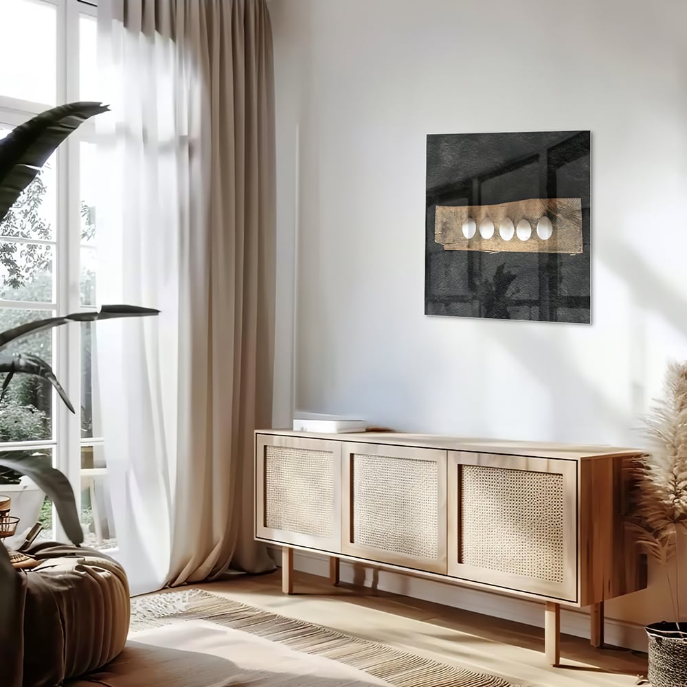 Elegantes Glasbild mit beleuchteten Akzenten – Glasbild aus Sicherheitsglas, Größe 120x60