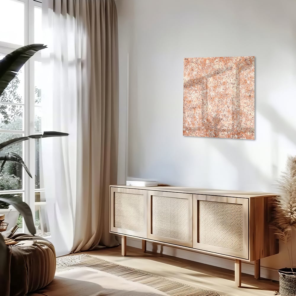 Glasbild in sanftem Rosa und Gold – Glasbild aus Sicherheitsglas, Größe 120x60