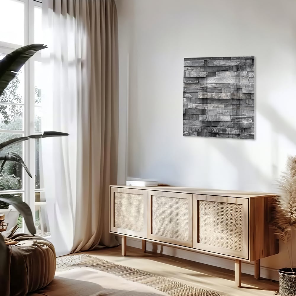 Modernes Glasbild mit grauer Textur – Glasbild aus Sicherheitsglas, Größe 120x60