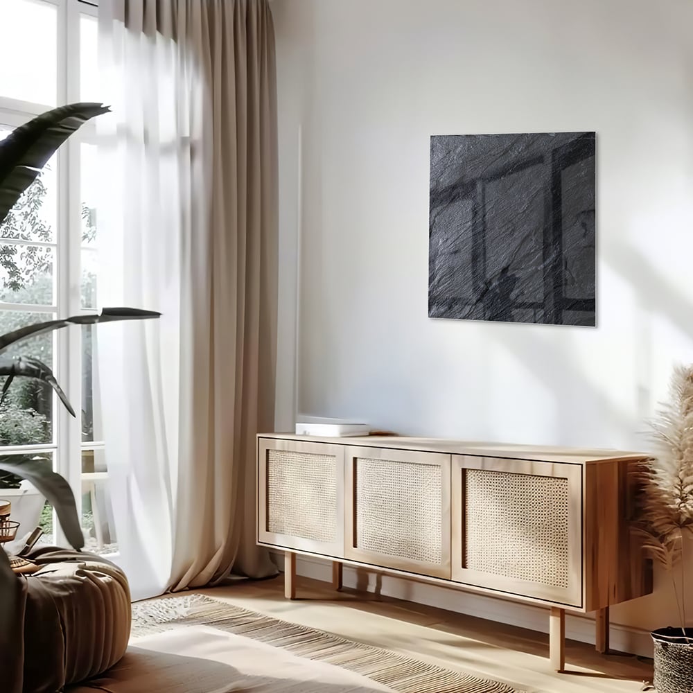 Stilvolles Glasbild mit abstrakter Schwarz-Weiß-Textur – Glasbild aus Sicherheitsglas, Größe 120x60