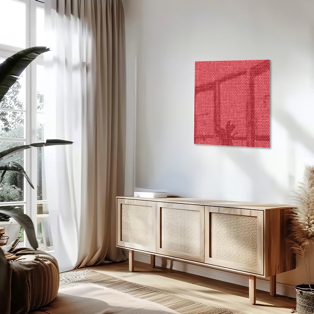 Modernes Glasbild in klarem Rot – Glasbild aus Sicherheitsglas, Größe 120x60