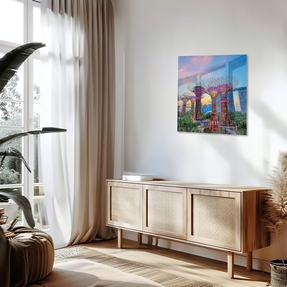 Glasbild mit Baum des Lebens – Glasbild aus Sicherheitsglas, Größe 120x60