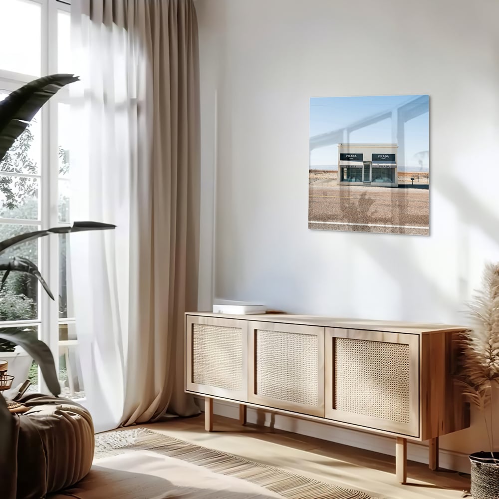 Modernes Glasbild mit einer Wüstenlandschaft – Glasbild aus Sicherheitsglas, Größe 120x60