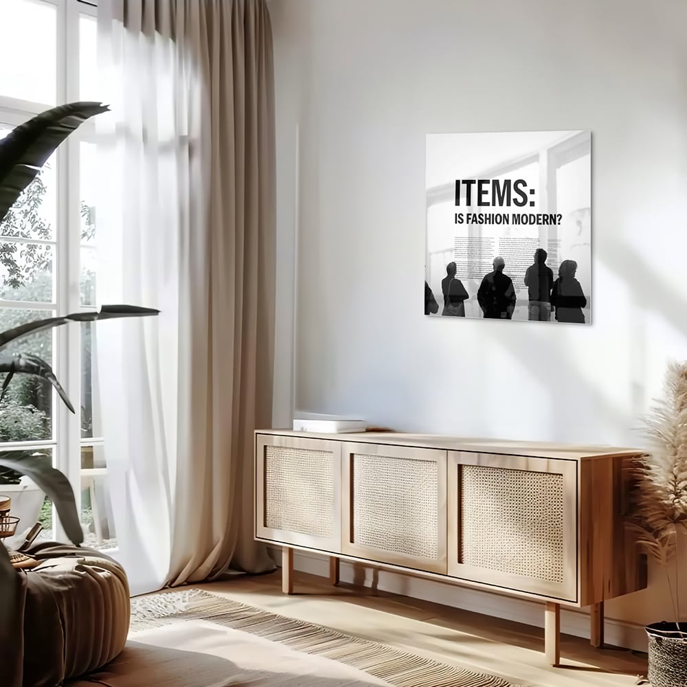 Modernes Glasbild 'Is Fashion Modern?' – Glasbild aus Sicherheitsglas, Größe 120x60