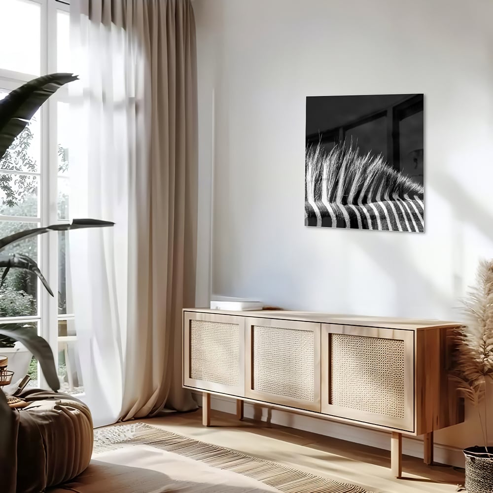 Modernes Schwarz-Weiß-Glasbild – Glasbild aus Sicherheitsglas, Größe 120x60