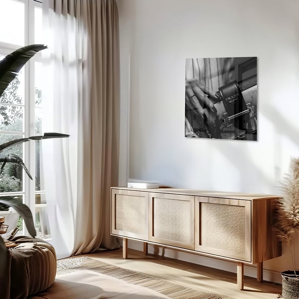 Elegantes Glasbild mit luxuriösen Accessoires – Glasbild aus Sicherheitsglas, Größe 120x60