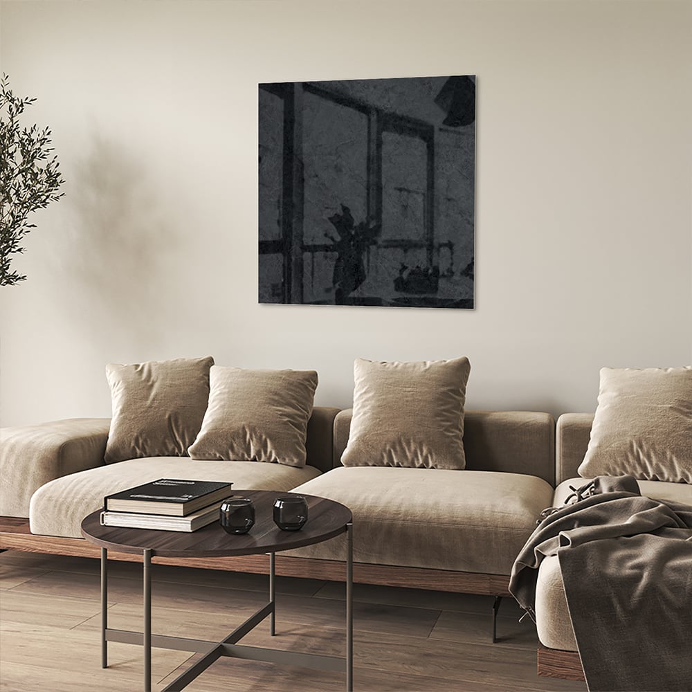Minimalistisches Glasbild für moderne Innenräume – Glasbild aus Sicherheitsglas, Größe 90x90_rond