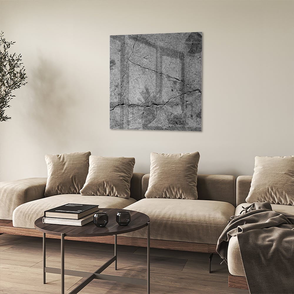 Elegantes Glasbild mit abstrakter Struktur – Glasbild aus Sicherheitsglas, Größe 90x90_rond