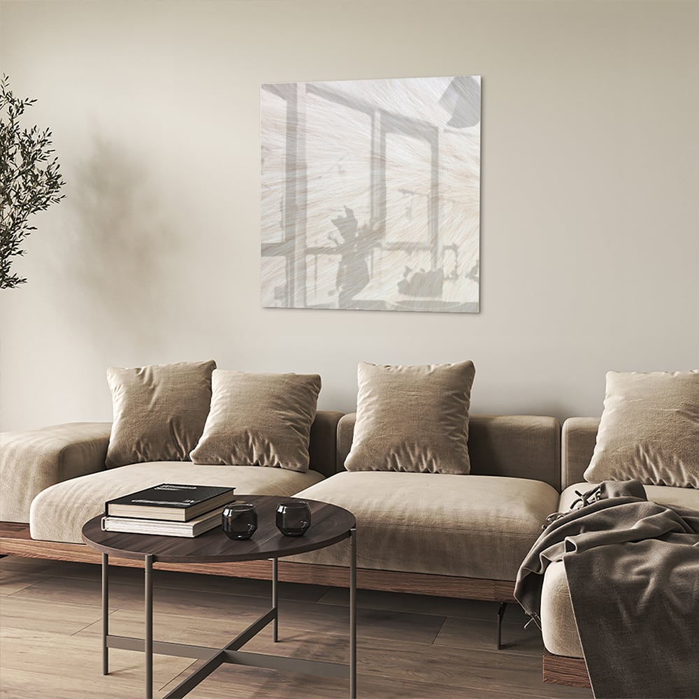 Minimalistisches Glasbild mit Naturmotiv – Glasbild aus Sicherheitsglas, Größe 90x90_rond
