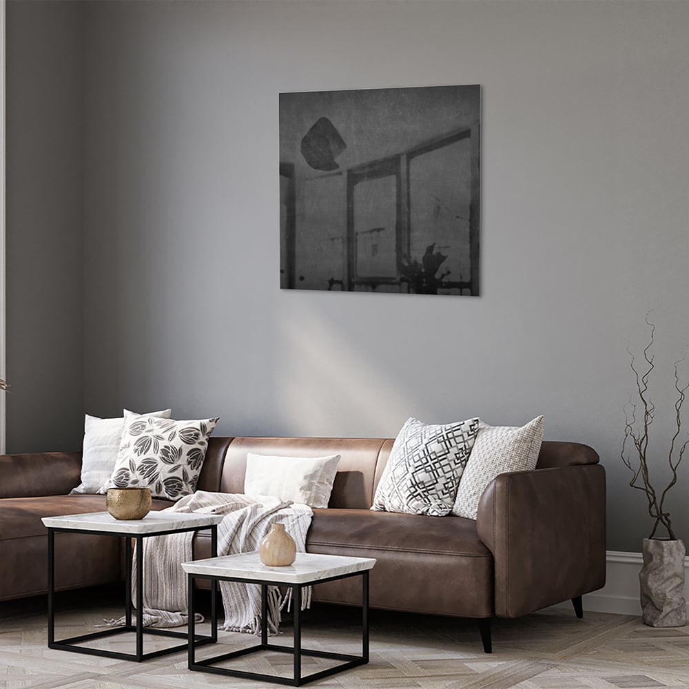 Elegantes schwarzes Glasbild für stilvolle Innenräume – Glasbild aus Sicherheitsglas, Größe 120x80