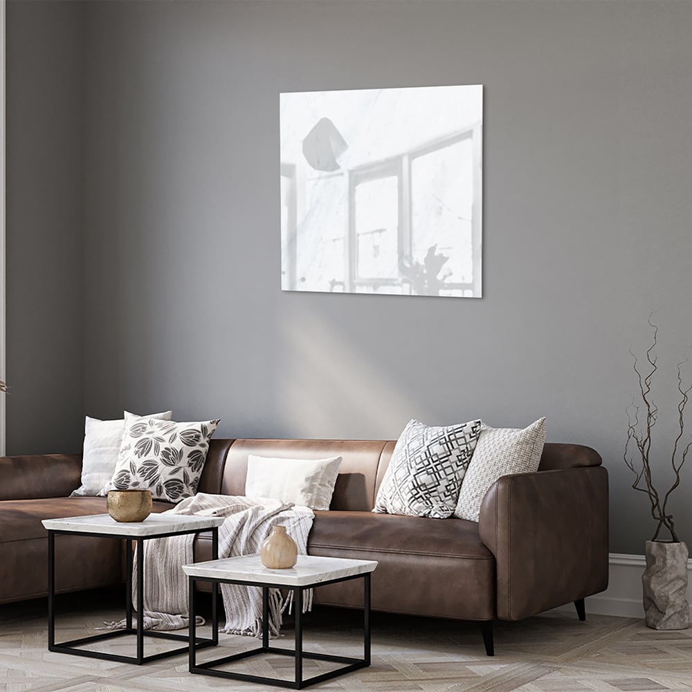 Minimalistisches Glasbild mit hellen Tönen – Glasbild aus Sicherheitsglas, Größe 120x80