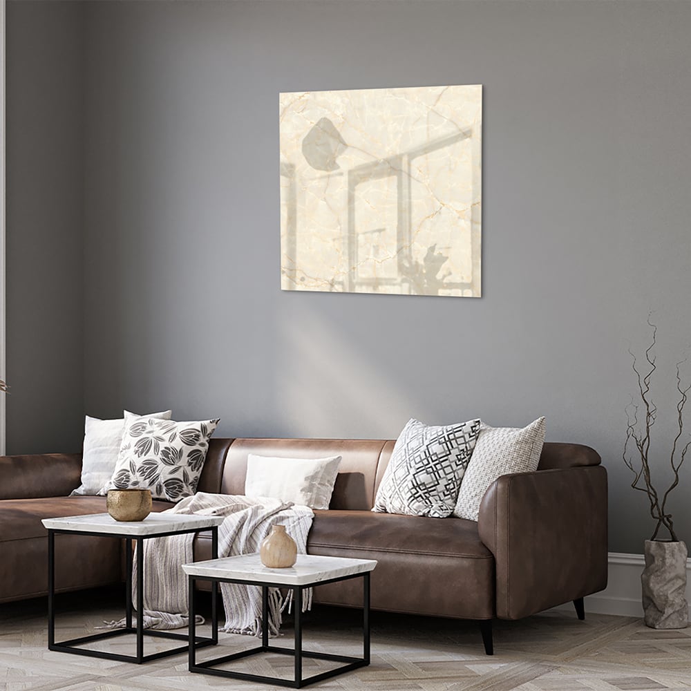 Elegantes Glasbild mit Marmormotiv – Glasbild aus Sicherheitsglas, Größe 120x80