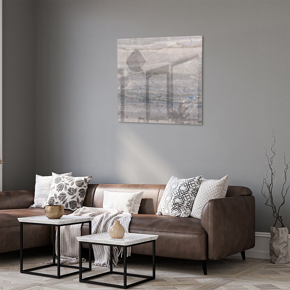 Elegantes Glasbild mit Erdtönen – Glasbild aus Sicherheitsglas, Größe 120x80