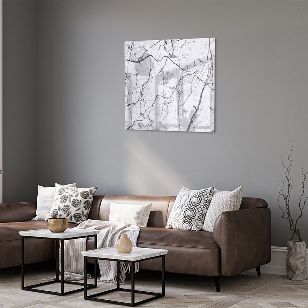Glasbild mit abstrakter Aststruktur – Glasbild aus Sicherheitsglas, Größe 120x80