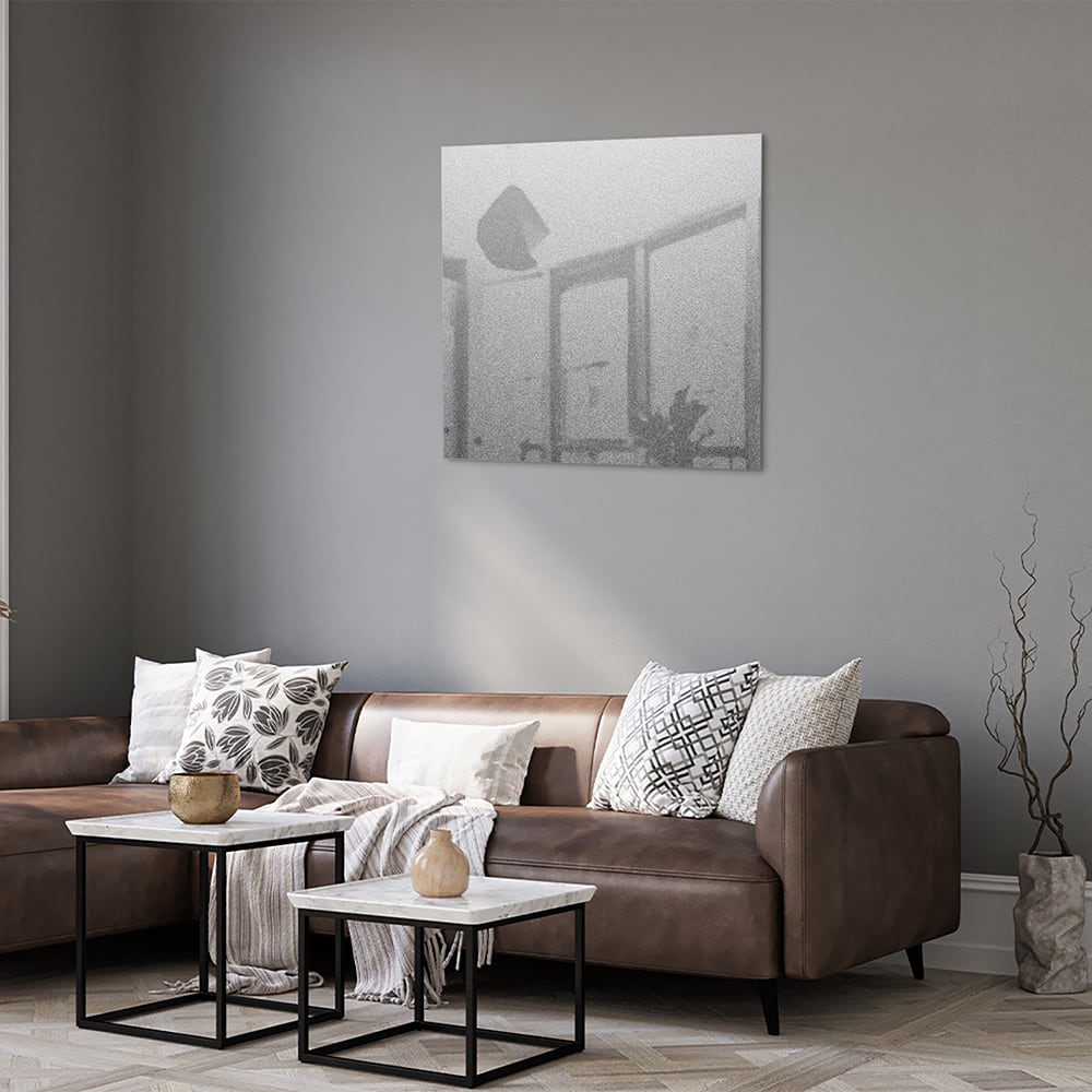 Minimalistisches Glasbild mit dezenten Reflexionen – Glasbild aus Sicherheitsglas, Größe 120x80
