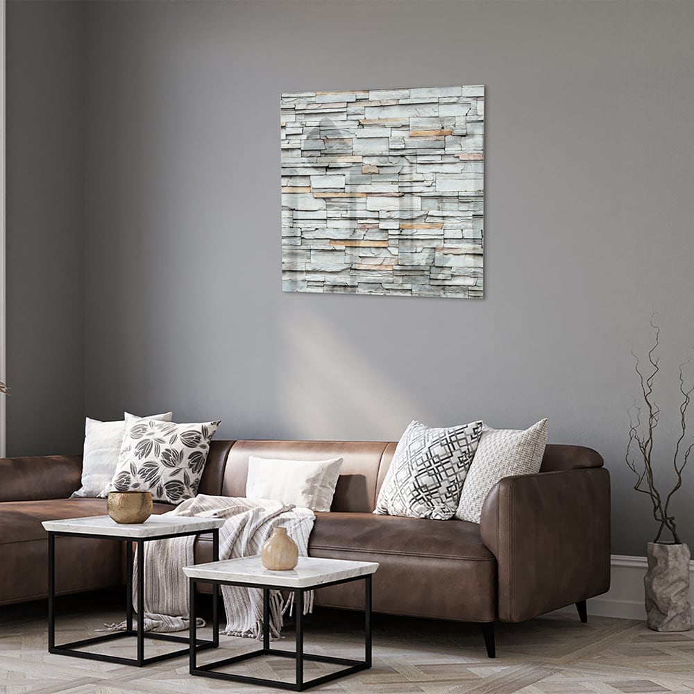 Modernes Glasbild mit Textur in Grau – Glasbild aus Sicherheitsglas, Größe 120x80