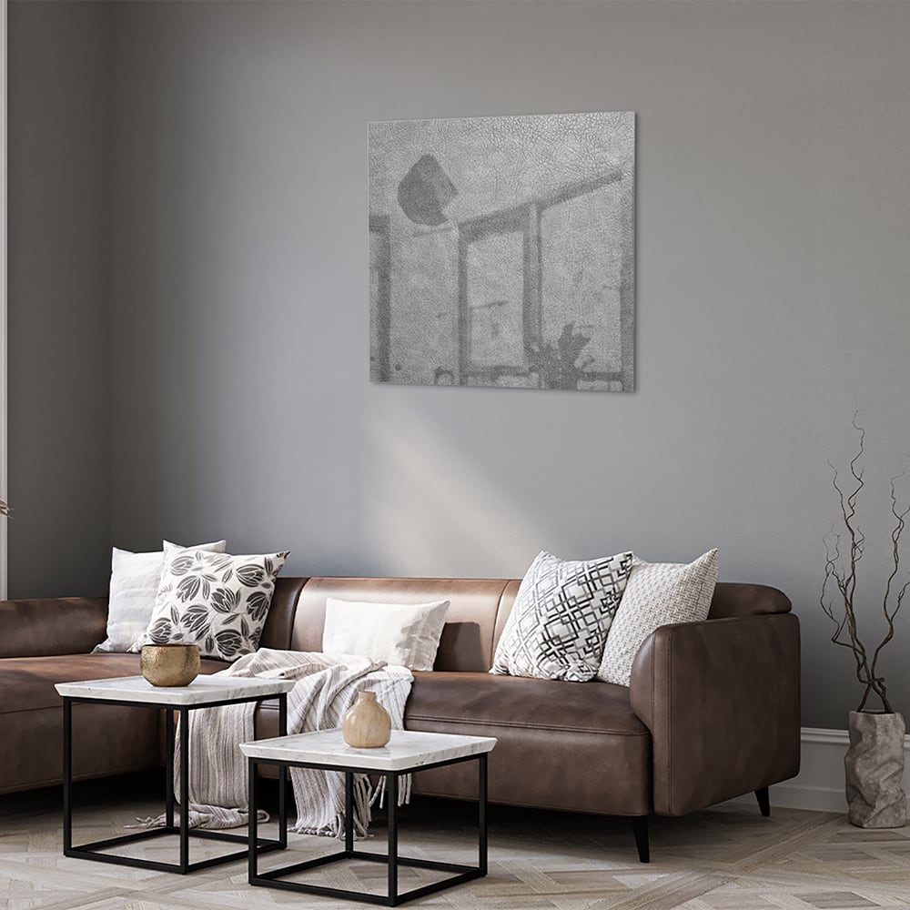 Minimalistisches Glasbild mit Schatten – Glasbild aus Sicherheitsglas, Größe 120x80