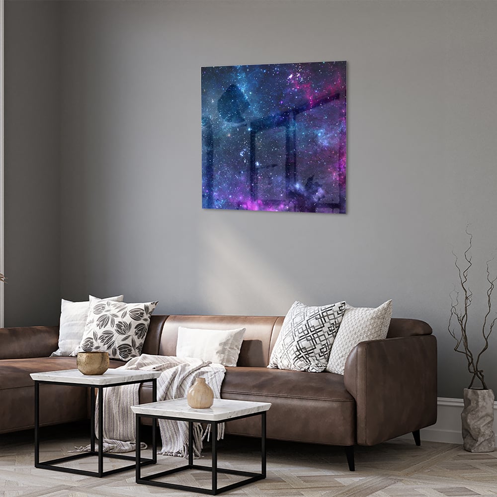 Magisches Glasbild mit dem Universum – Glasbild aus Sicherheitsglas, Größe 120x80