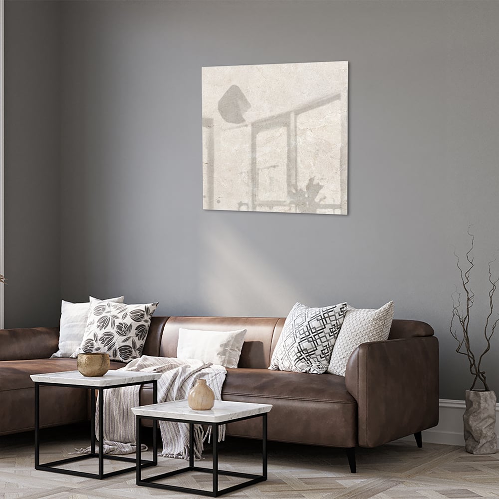 Elegantes Glasbild mit dezenten Schattendetails – Glasbild aus Sicherheitsglas, Größe 120x80
