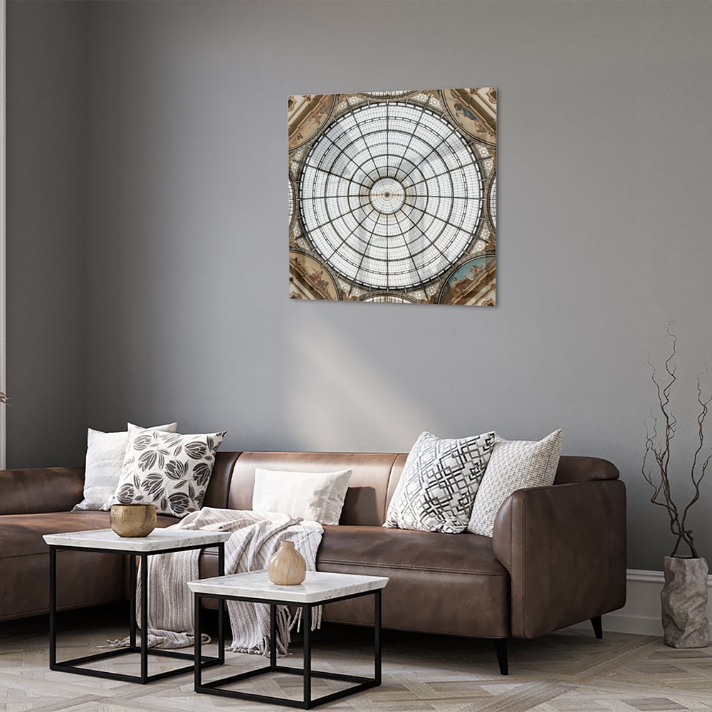 Elegantes Glasbild mit einer kunstvollen Kuppel – Glasbild aus Sicherheitsglas, Größe 120x80