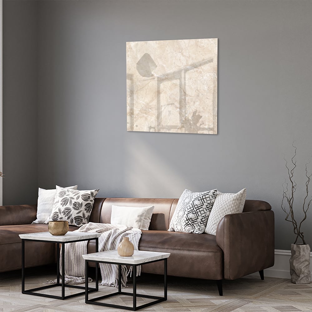 Elegantes Glasbild mit natürlichen Farbtönen – Glasbild aus Sicherheitsglas, Größe 120x80