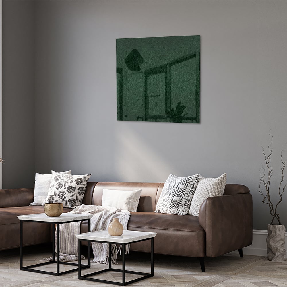 Minimalistisches grünes Glasbild für moderne Einrichtungen – Glasbild aus Sicherheitsglas, Größe 120x80