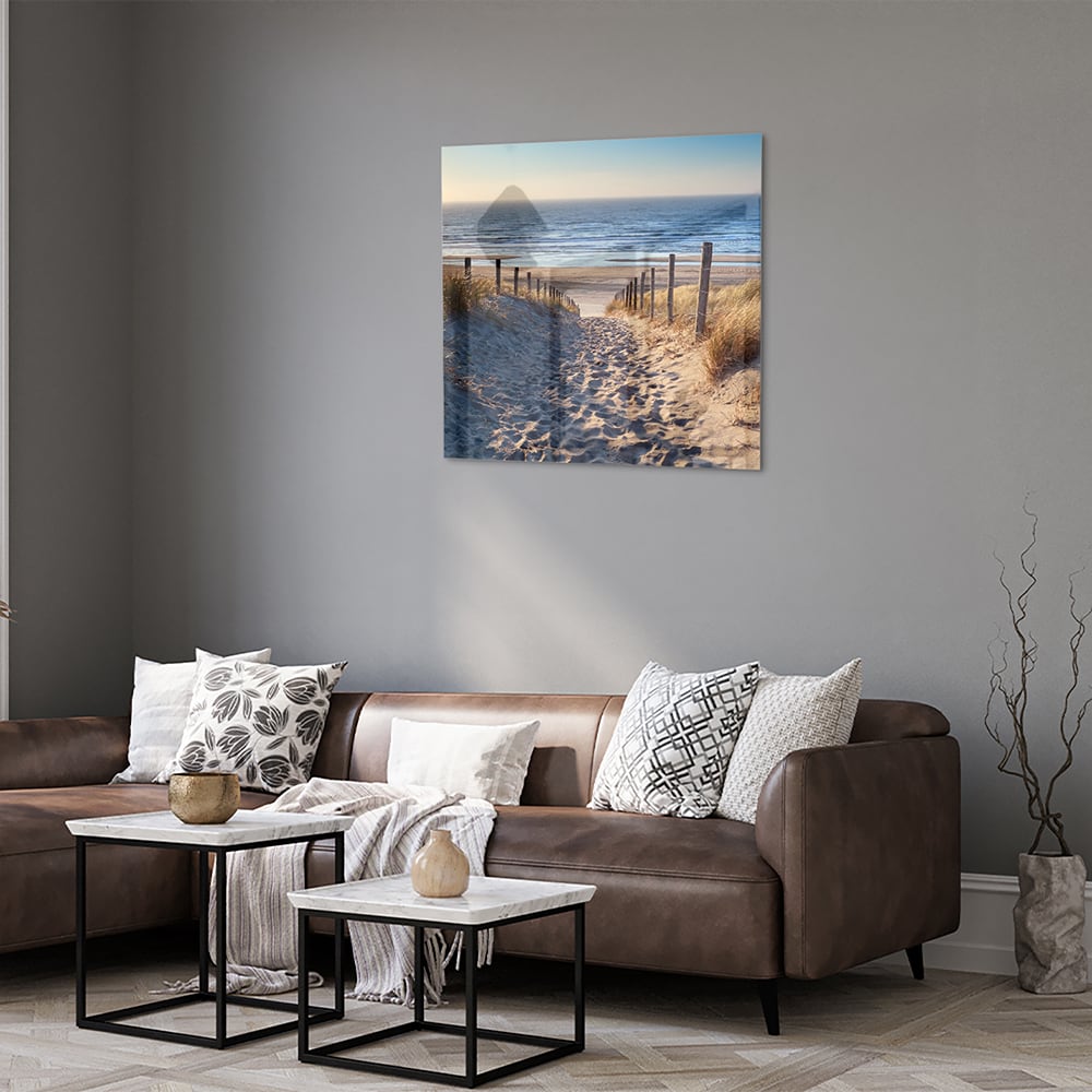 Glasbild – Sandweg zum Strand – Glasbild aus Sicherheitsglas, Größe 120x80