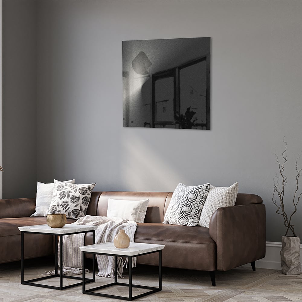 Modernes Glasbild für ein geradliniges Wohnzimmer – Glasbild aus Sicherheitsglas, Größe 120x80